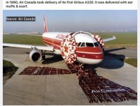 May be an image of airplane and text that says 'In 1990, Air Canada took delivery of its firs...jpeg