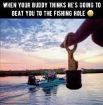 May be an image of 1 person, fishing, fish hook, fishing rod and text that says 'WHEN YOUR BU...jpeg